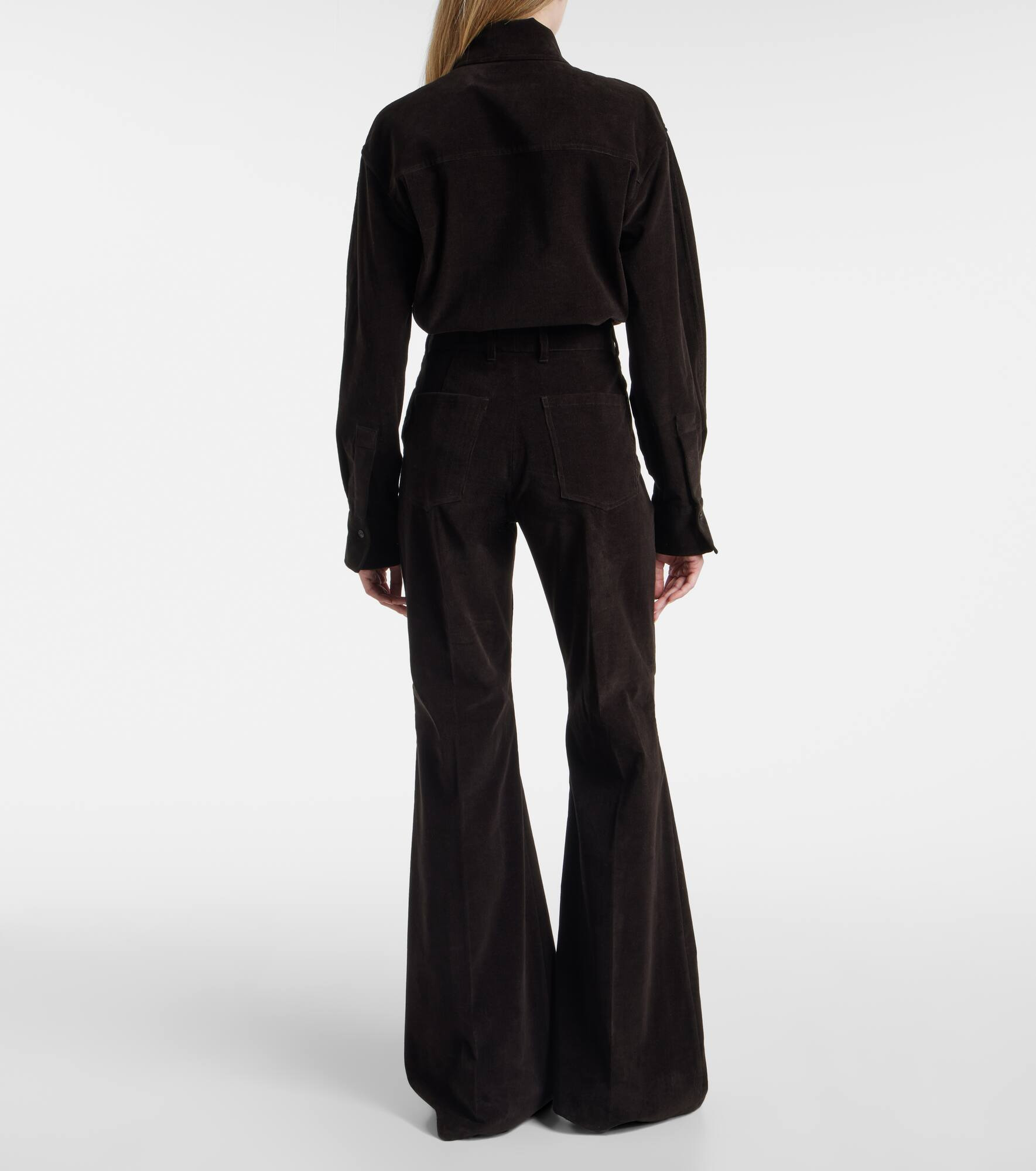 Cotton corduroy flared pants - 3