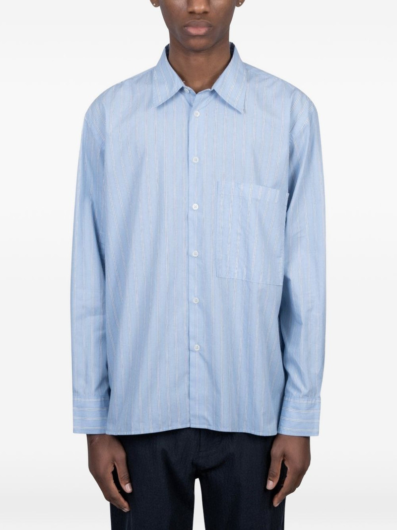 square-pocket striped shirt 1