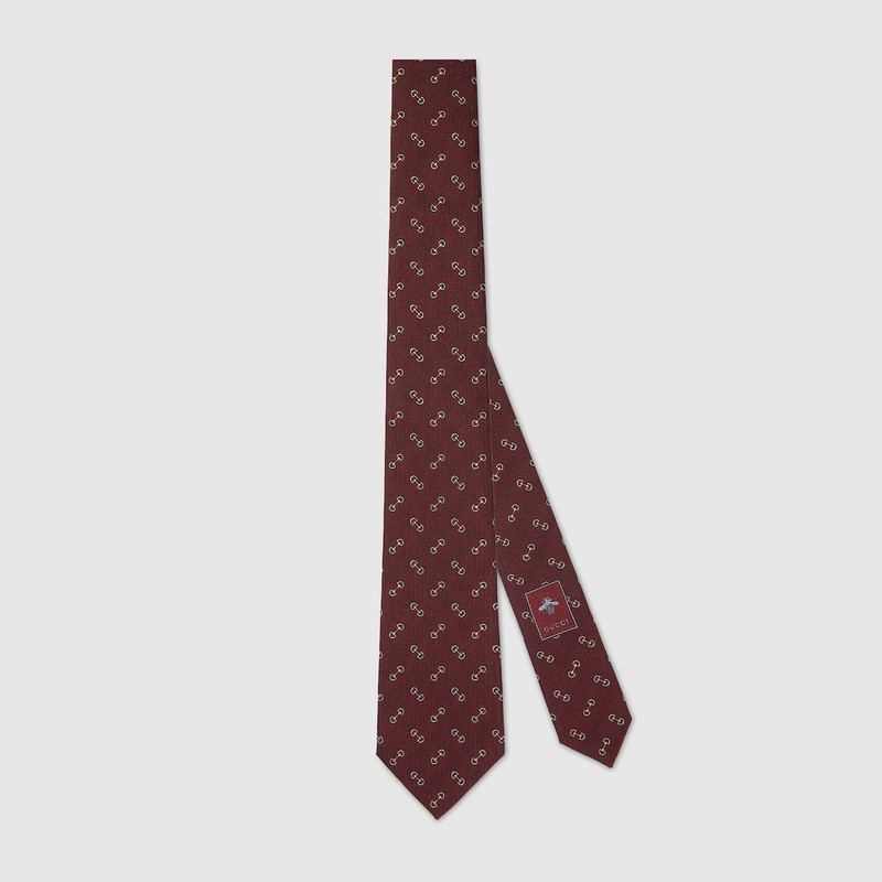 Horsebit silk jacquard tie 1