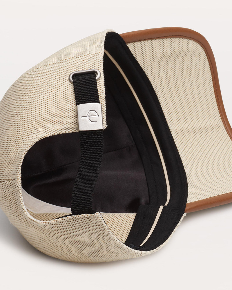 Harlow Faux Leather-Trimmed Canvas Baseball Cap 3