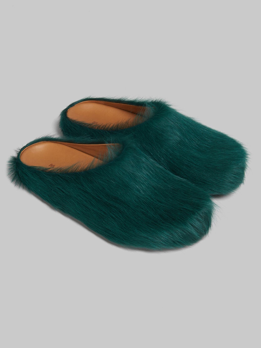 SEA GREEN LONG-HAIR CALFSKIN FUSSBETT SABOT - 5