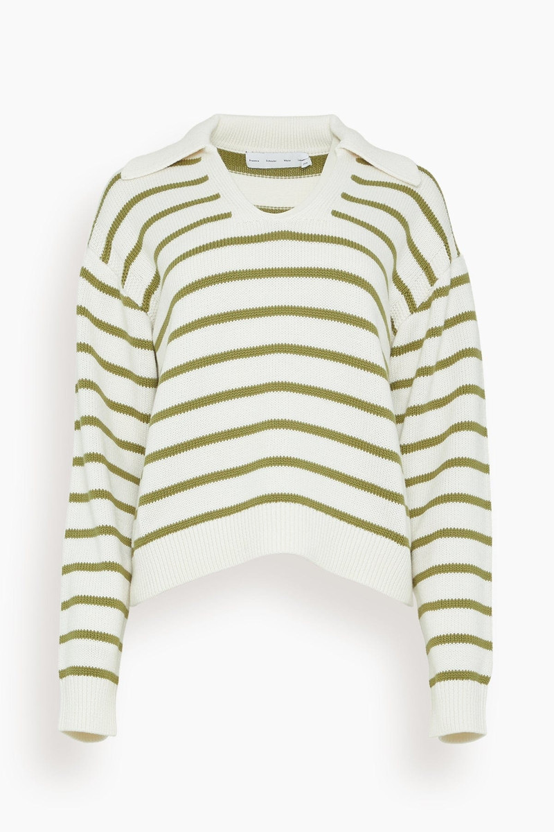 Stripe Murphy Sweater in Chalk/Willow 1