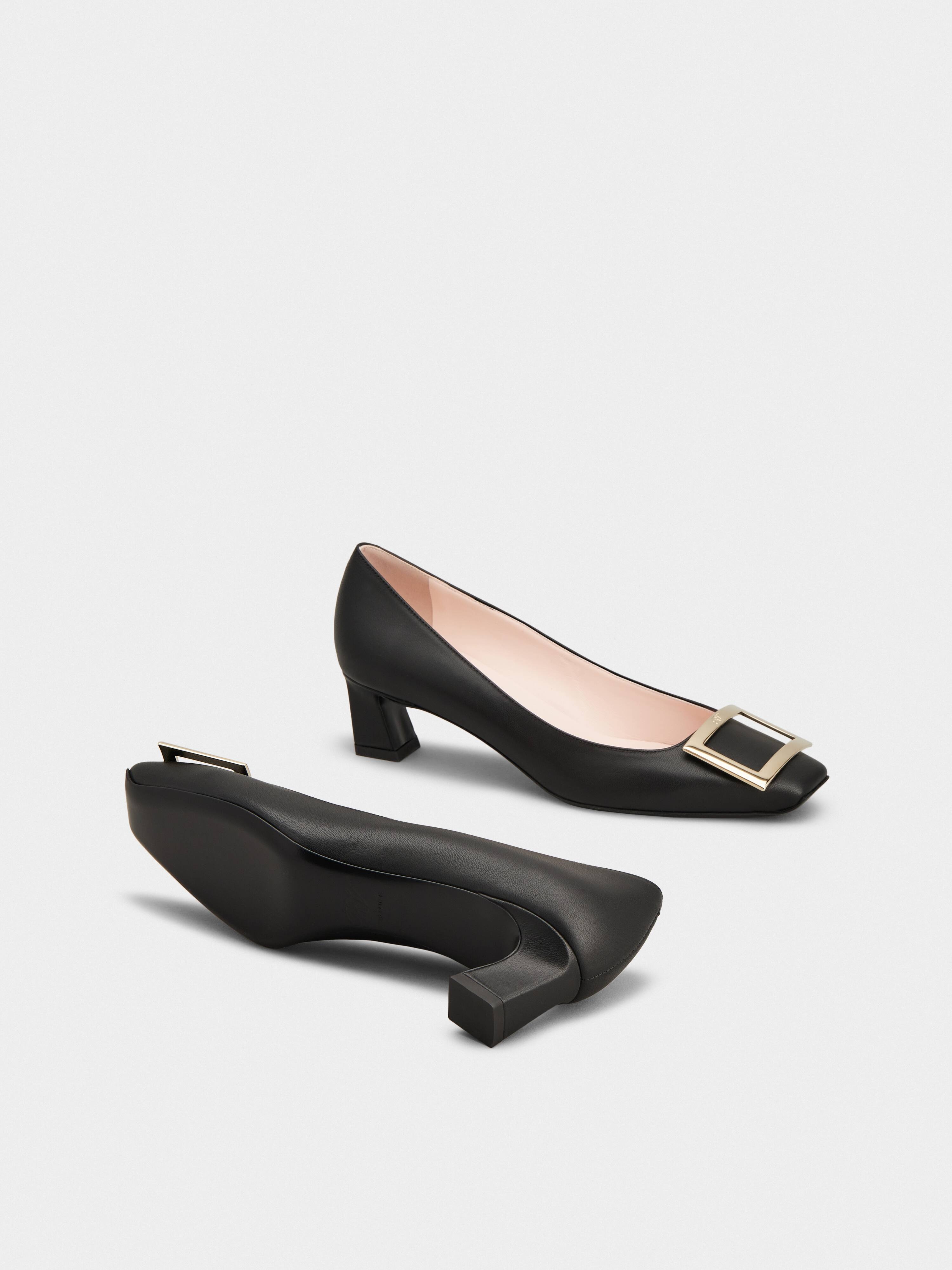 Trompette Metal Buckle Pumps in Nappa Leather - 6