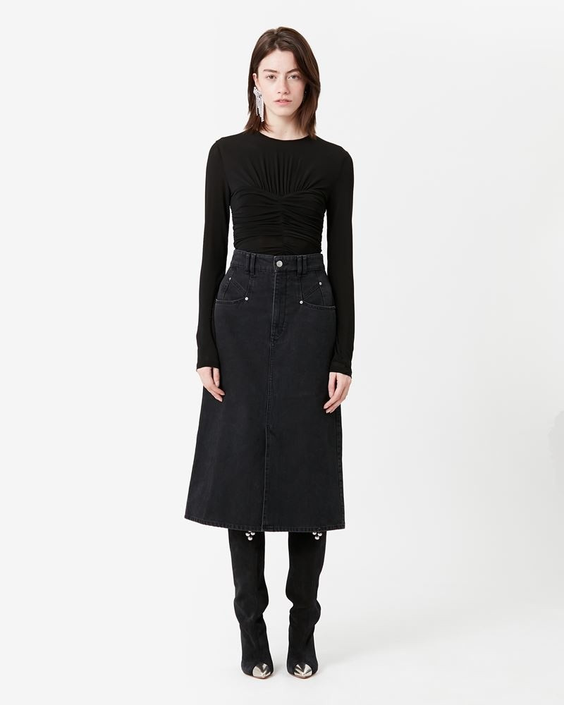 Isabel Marant DIPOMA DENIM MIDI SKIRT outlook