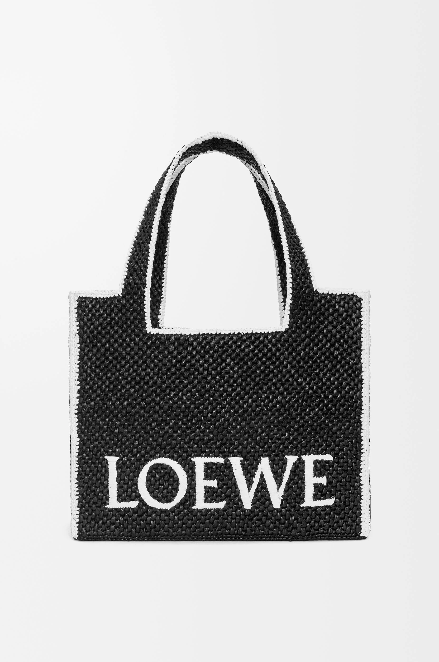 Large LOEWE Font Tote in raffia - 1