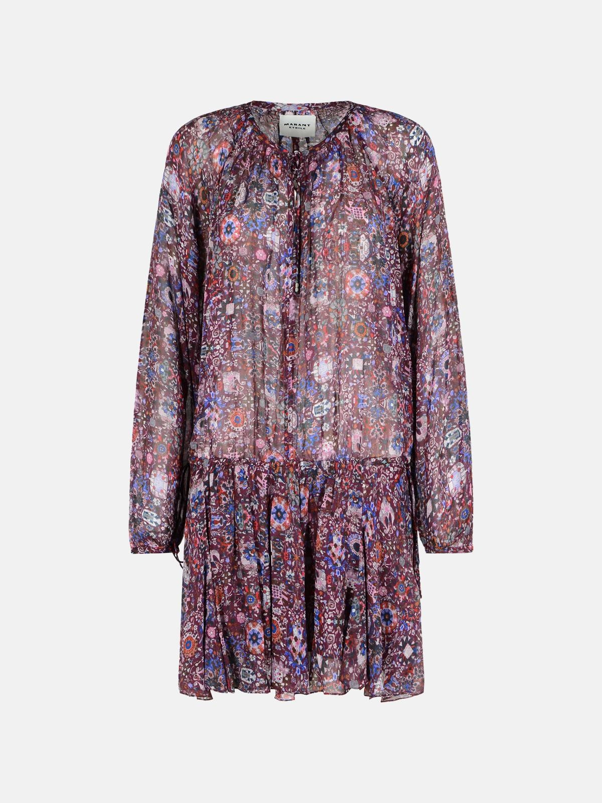'BESS' WINE-COLORED VISCOSE DRESS - 1