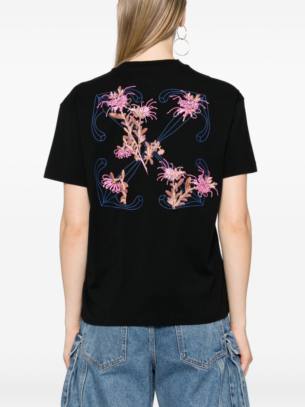 Arrows-embroidered cotton T-shirt - 4