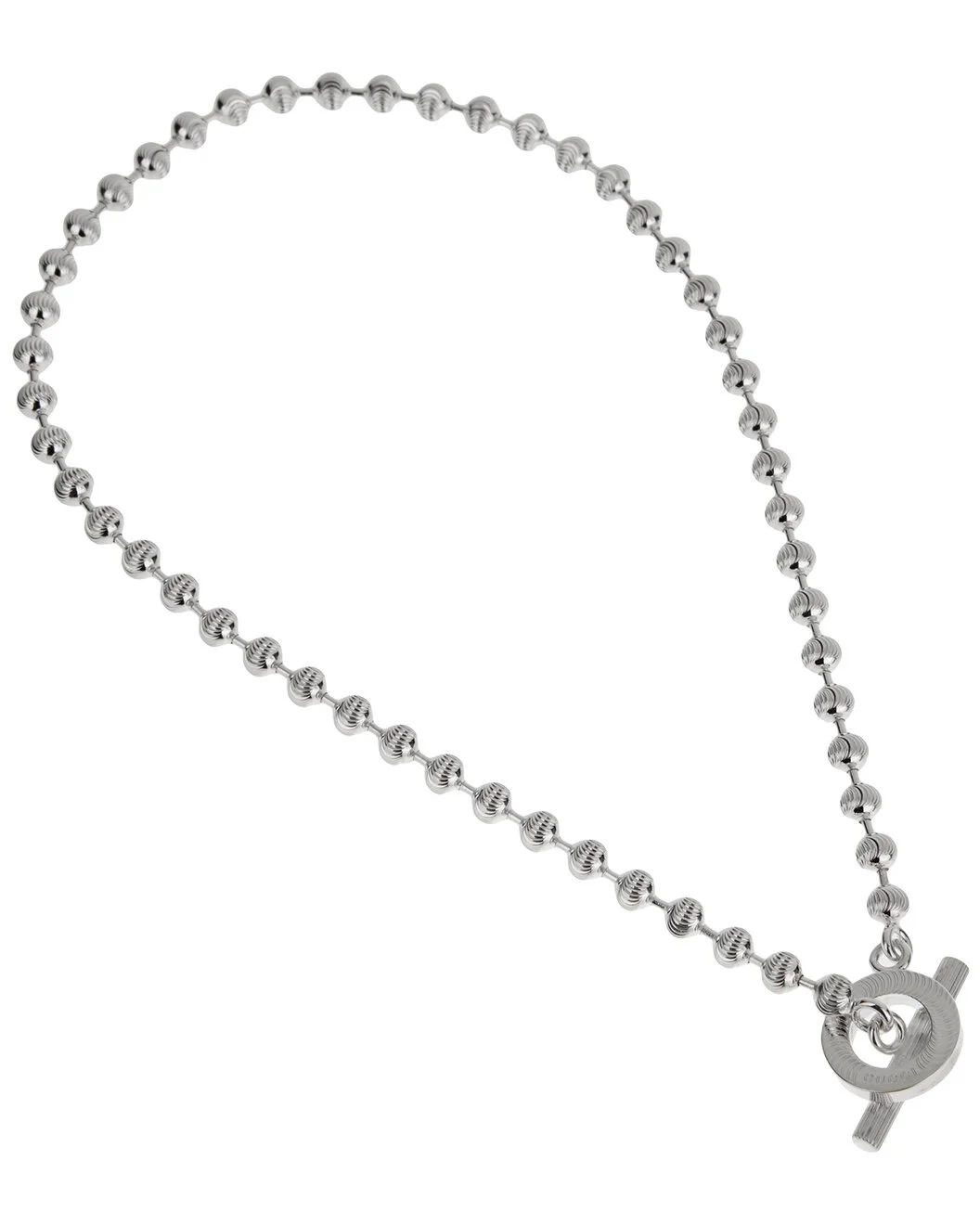 Gucci Silver Toggle Beaded Chain Medium Toggle Necklace - 1