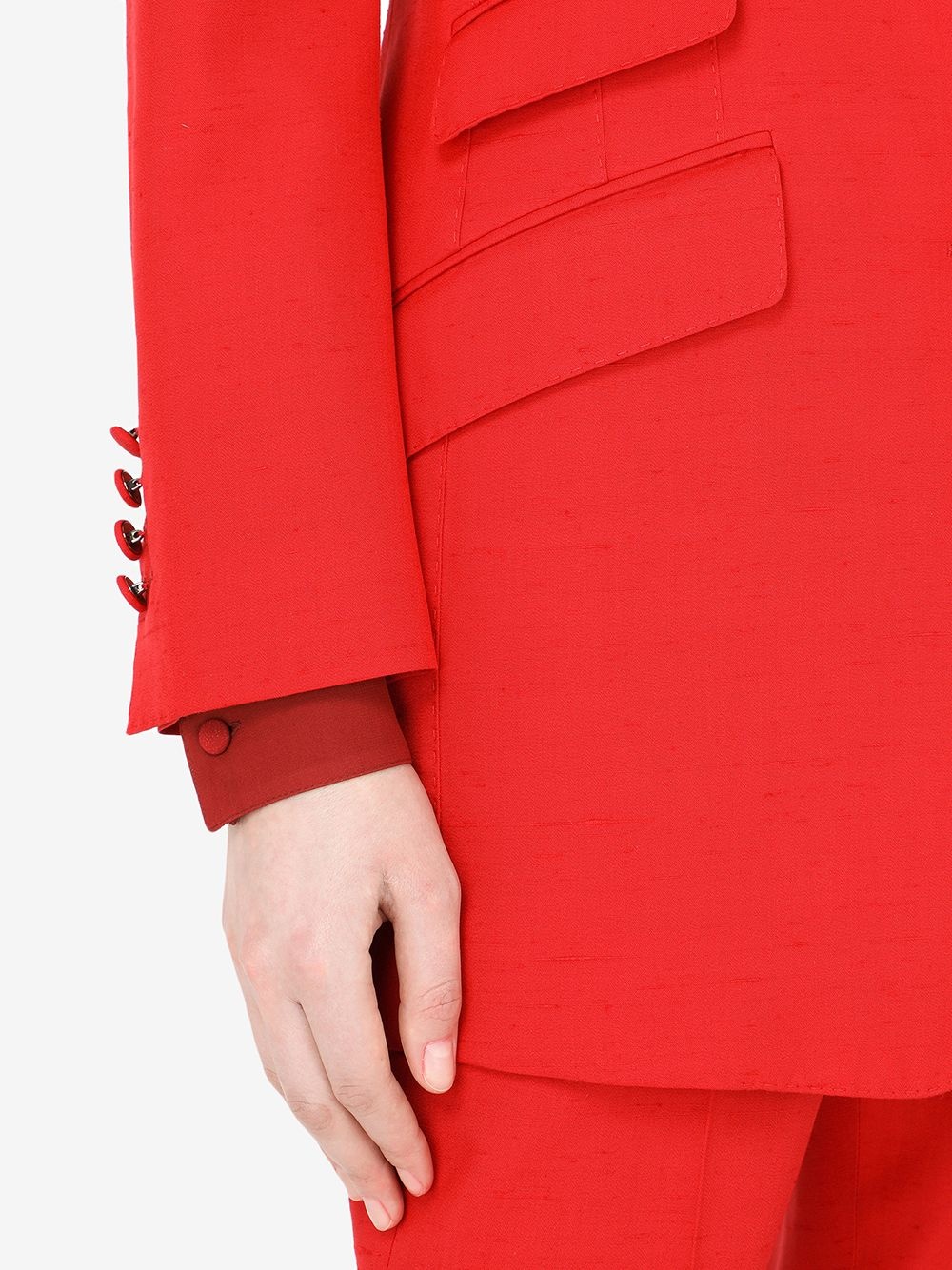 peak lapel flap pocket blazer - 5