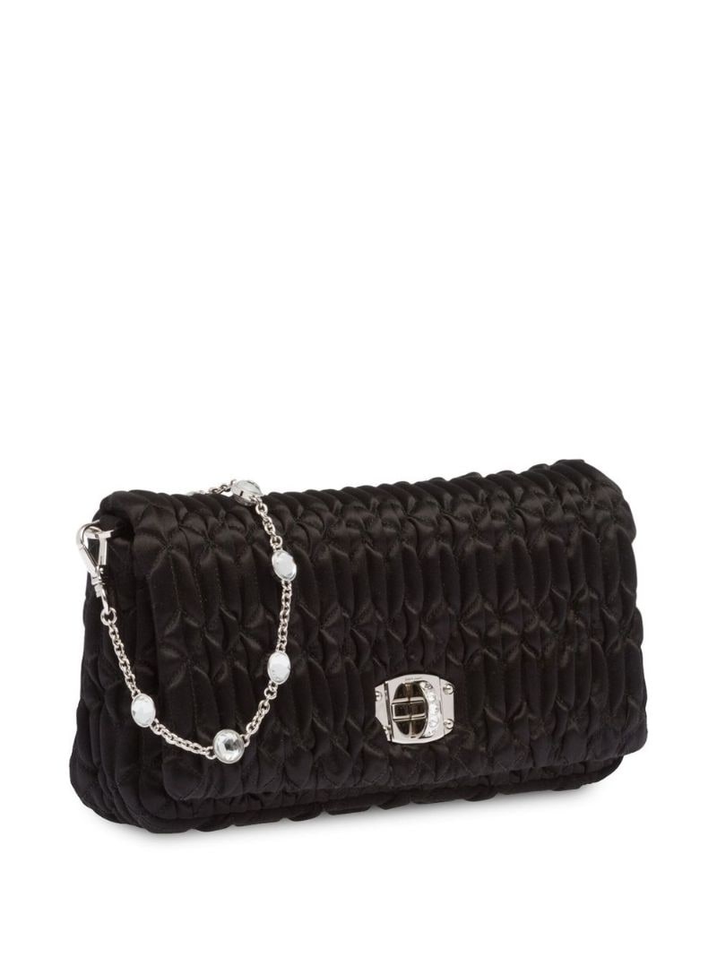 quilted satin shoulder bag - 4