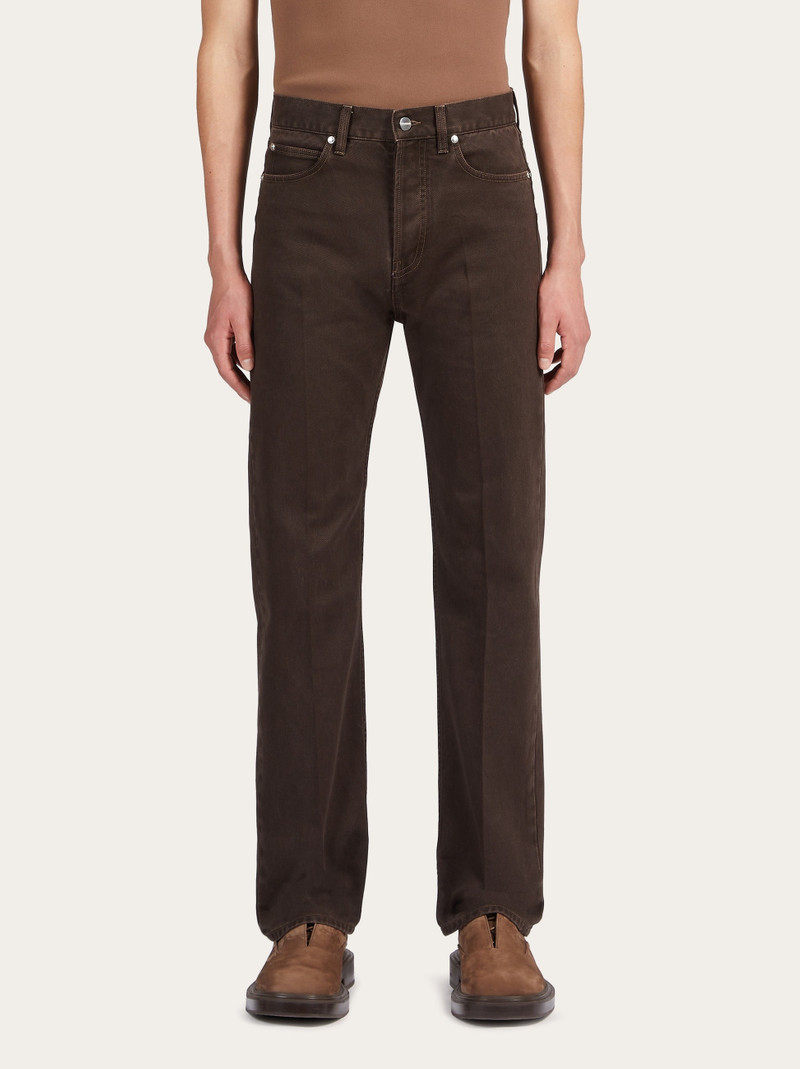 FERRAGAMO Washed five pocket trouser outlook