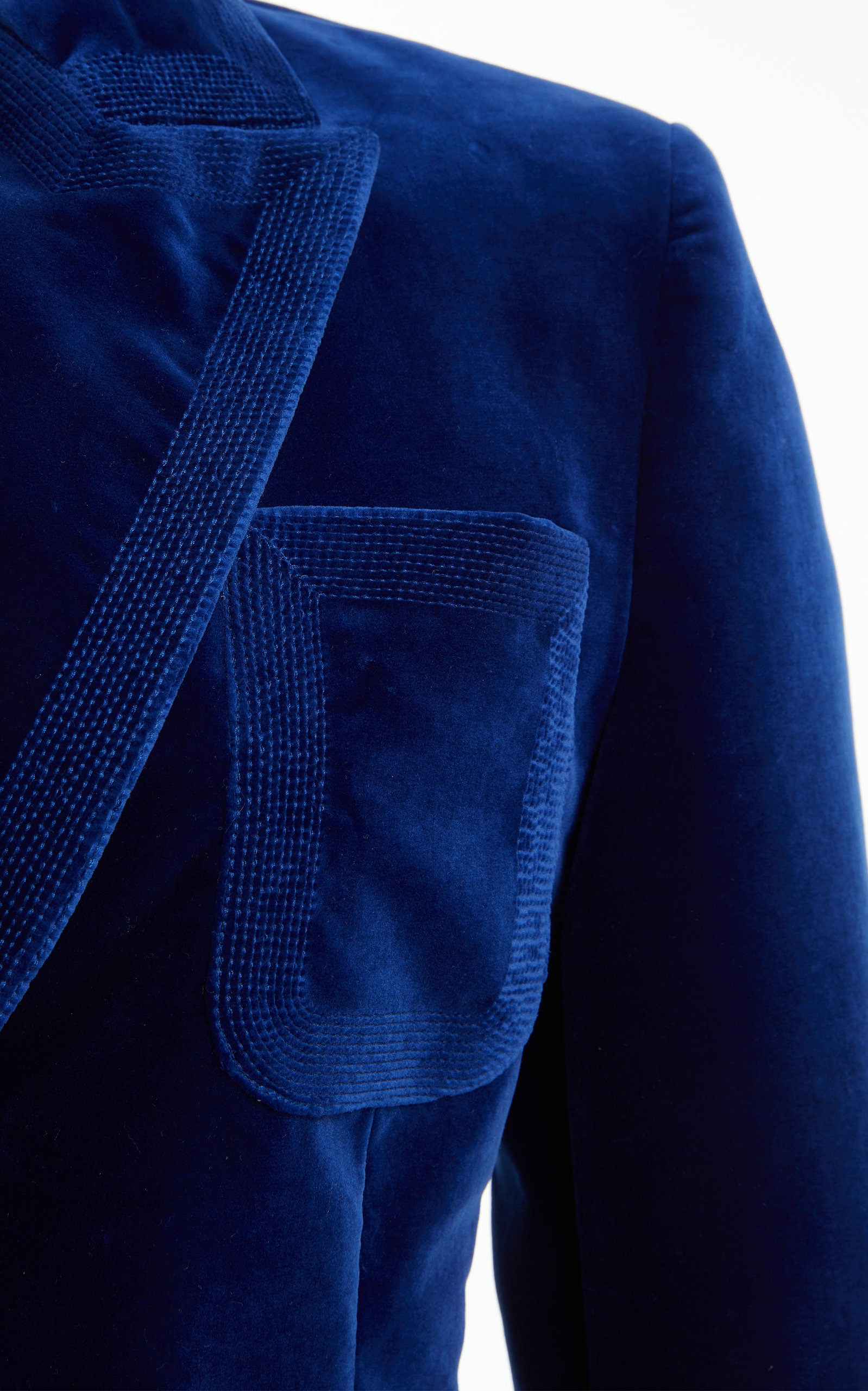 Velvet Double-Breasted Blazer blue - 4