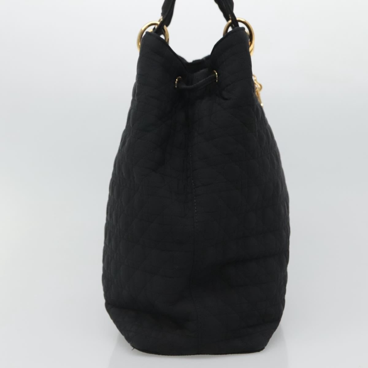 DIOR Canage Hand Bag Nylon Black Gold - 4