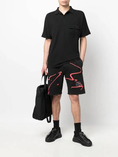 Stone Island Ink Three embroidered fleece shorts outlook