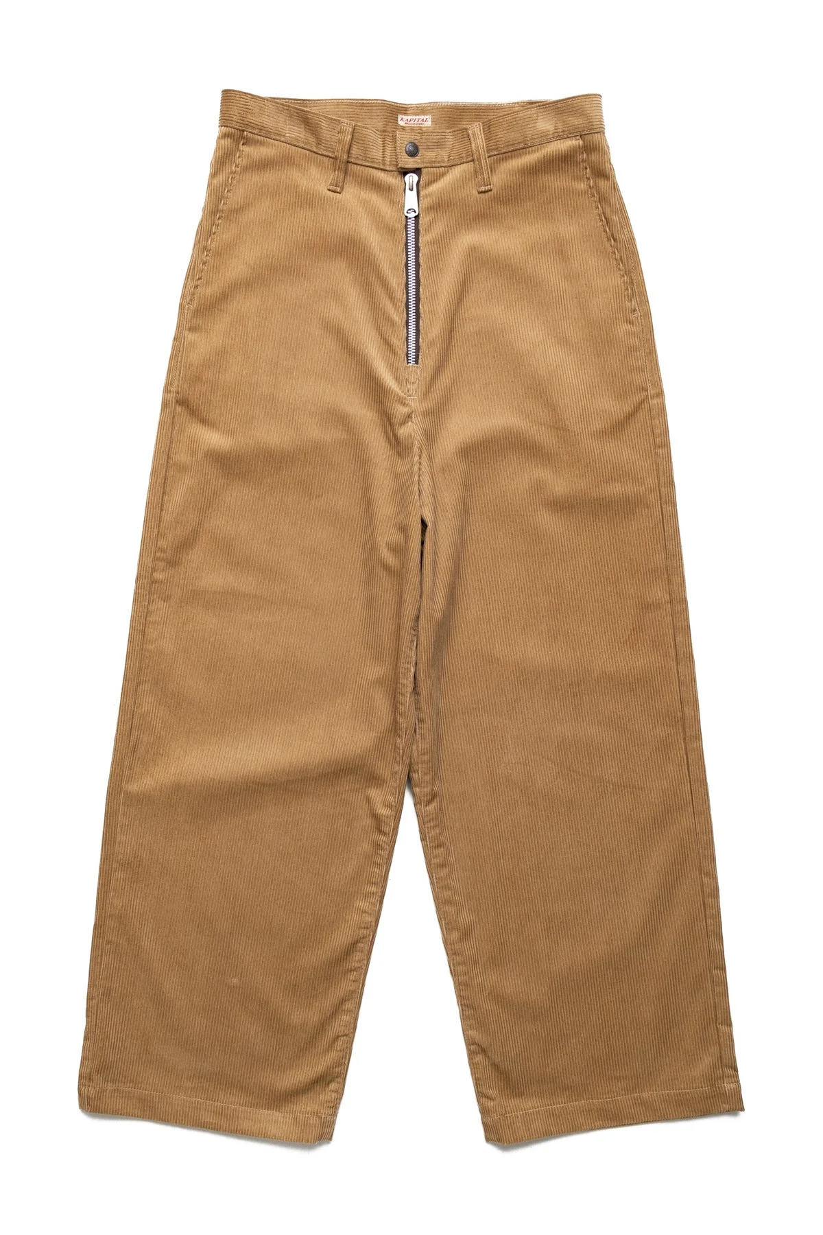 8oz Corduroy ZIPPER PORT Baggy Pants - Beige - 1