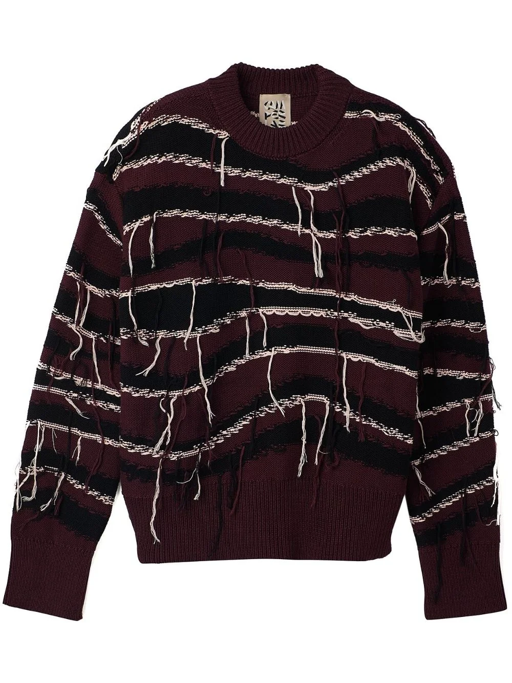 distressed knit sweater - 1