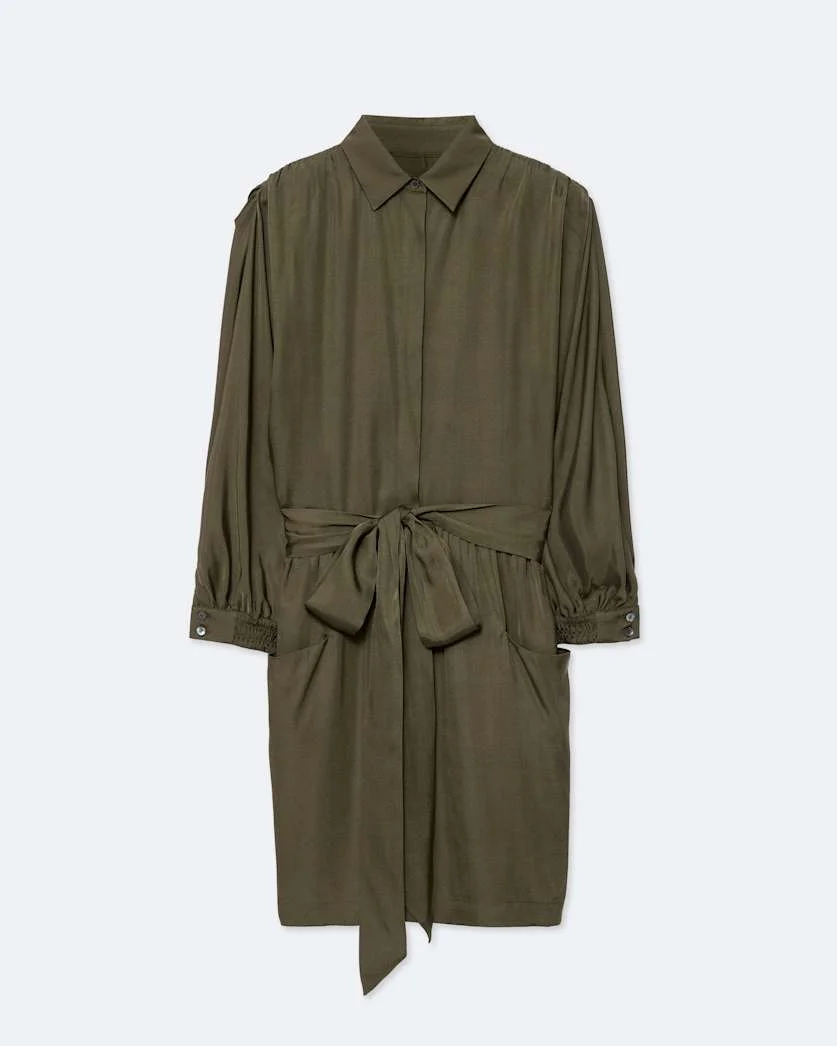 NOORA SILK-VISCOSE MINI DRESS - 1