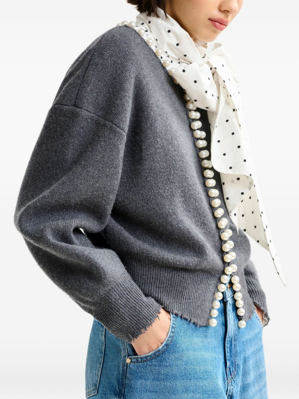 Ideas embellished dropped-shoulder cardigan - 4