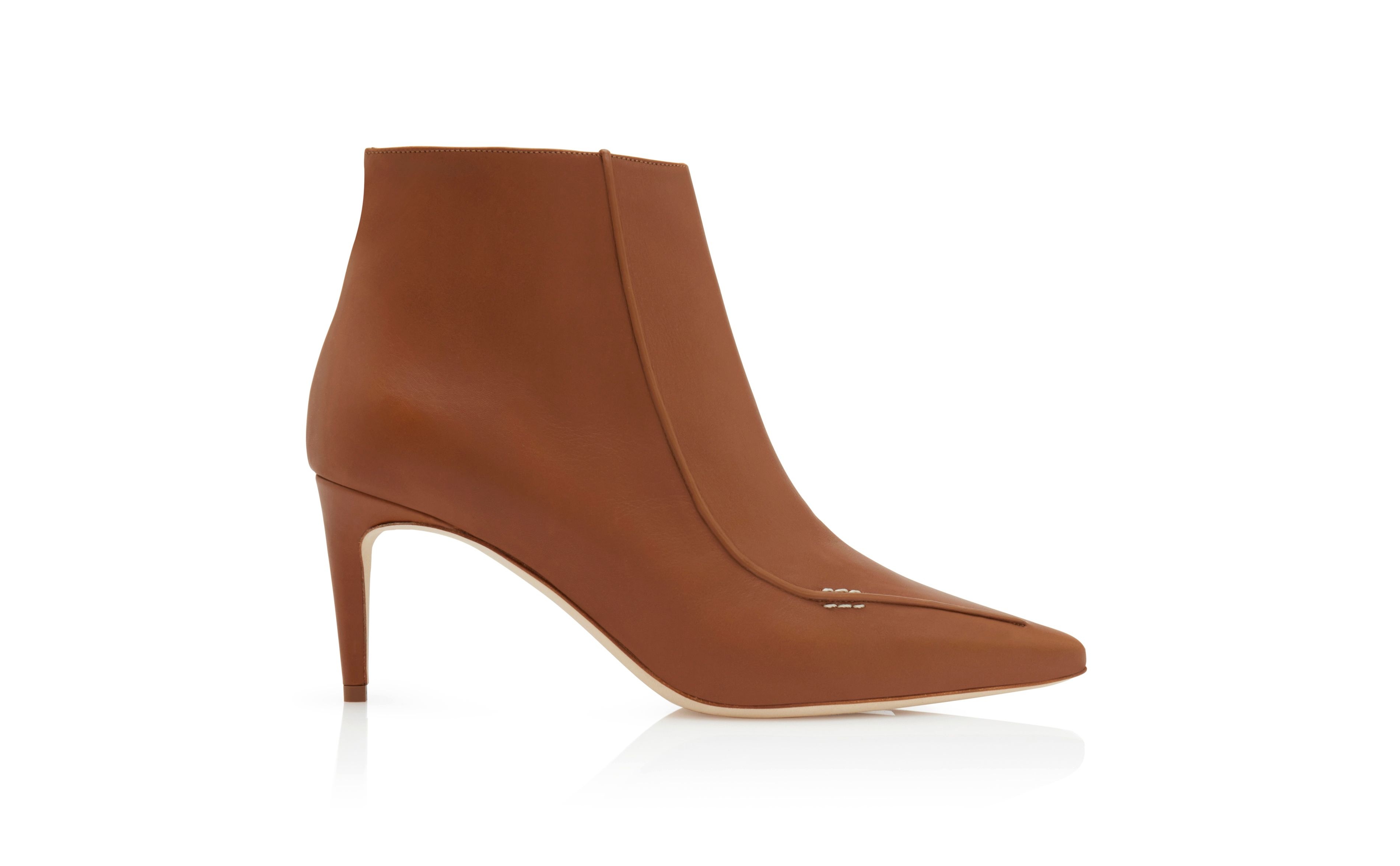 Brown Calf Leather Ankle Boots - 1