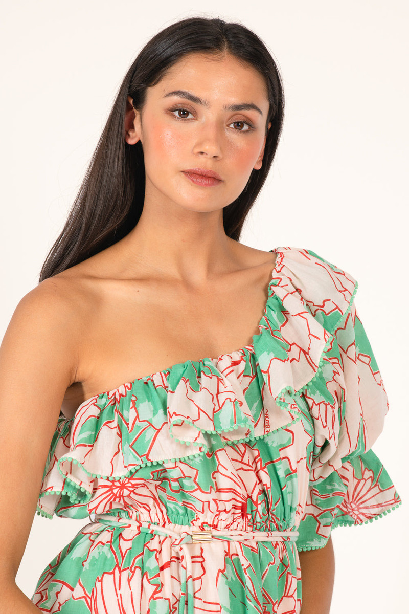 Mini Dress Jenny - Green Petal 4