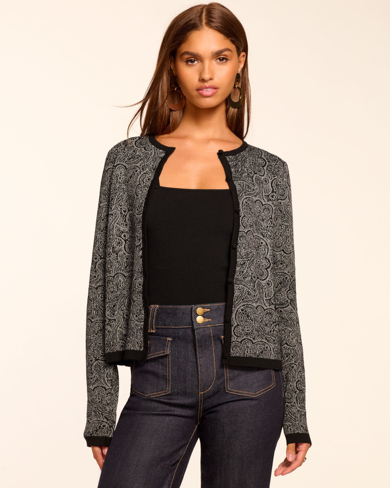 RAMY BROOK Tricia Metallic Cardigan Sweater outlook