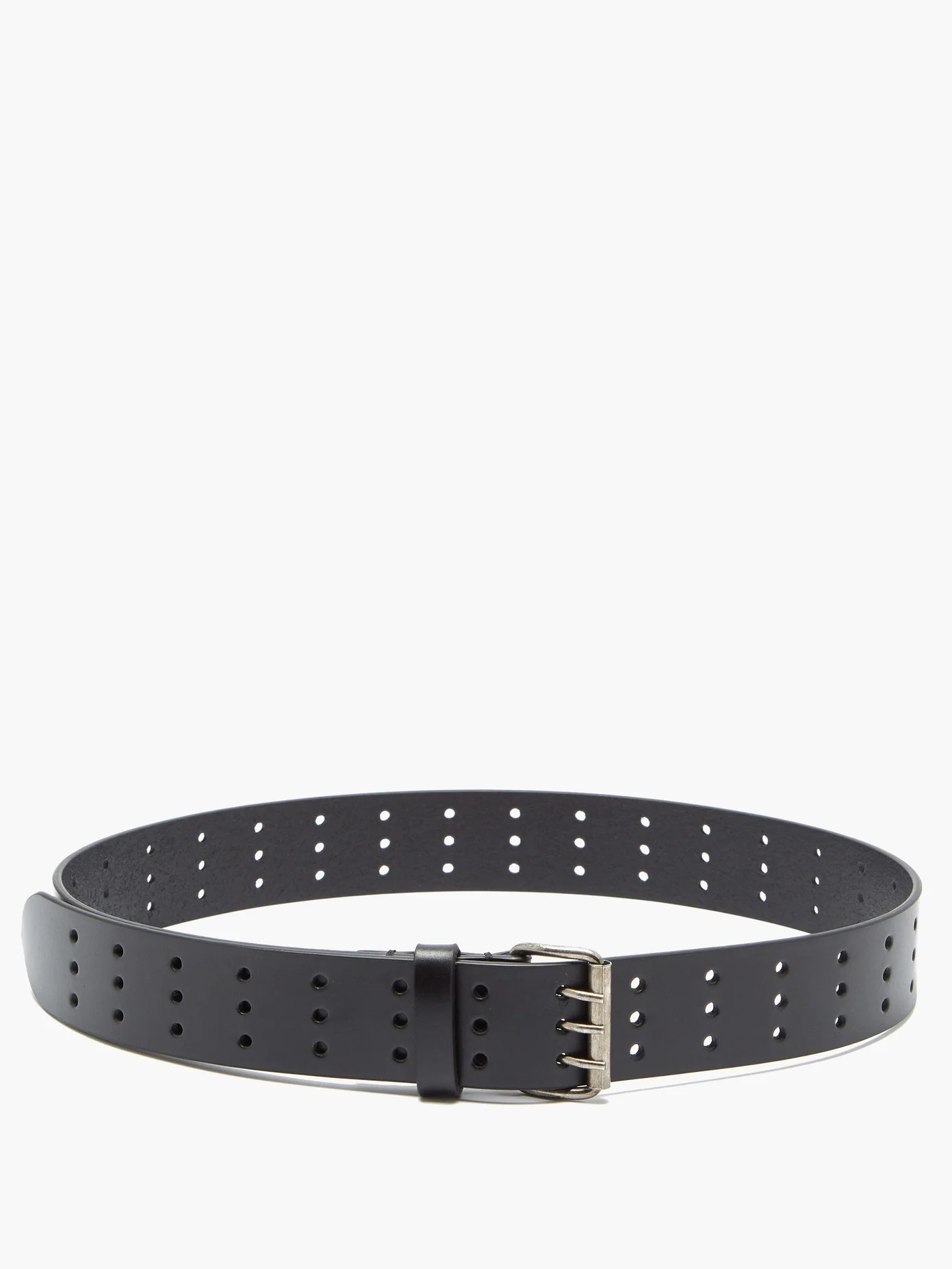 Triple-prong leather belt - 5