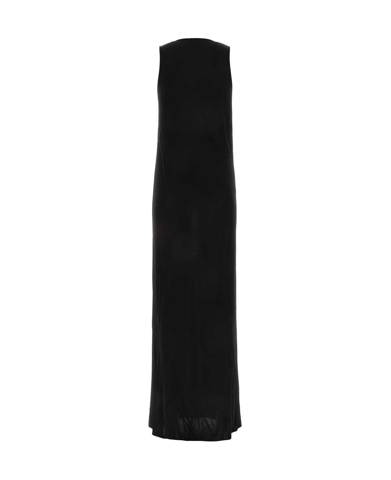 Black Viscose Long Dress - 2