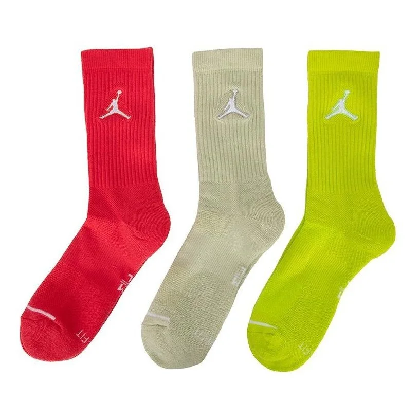 Air Jordan Everyday Max Crew Sports Socks 'Red Olive Green Grey' SX5545-300 - 1