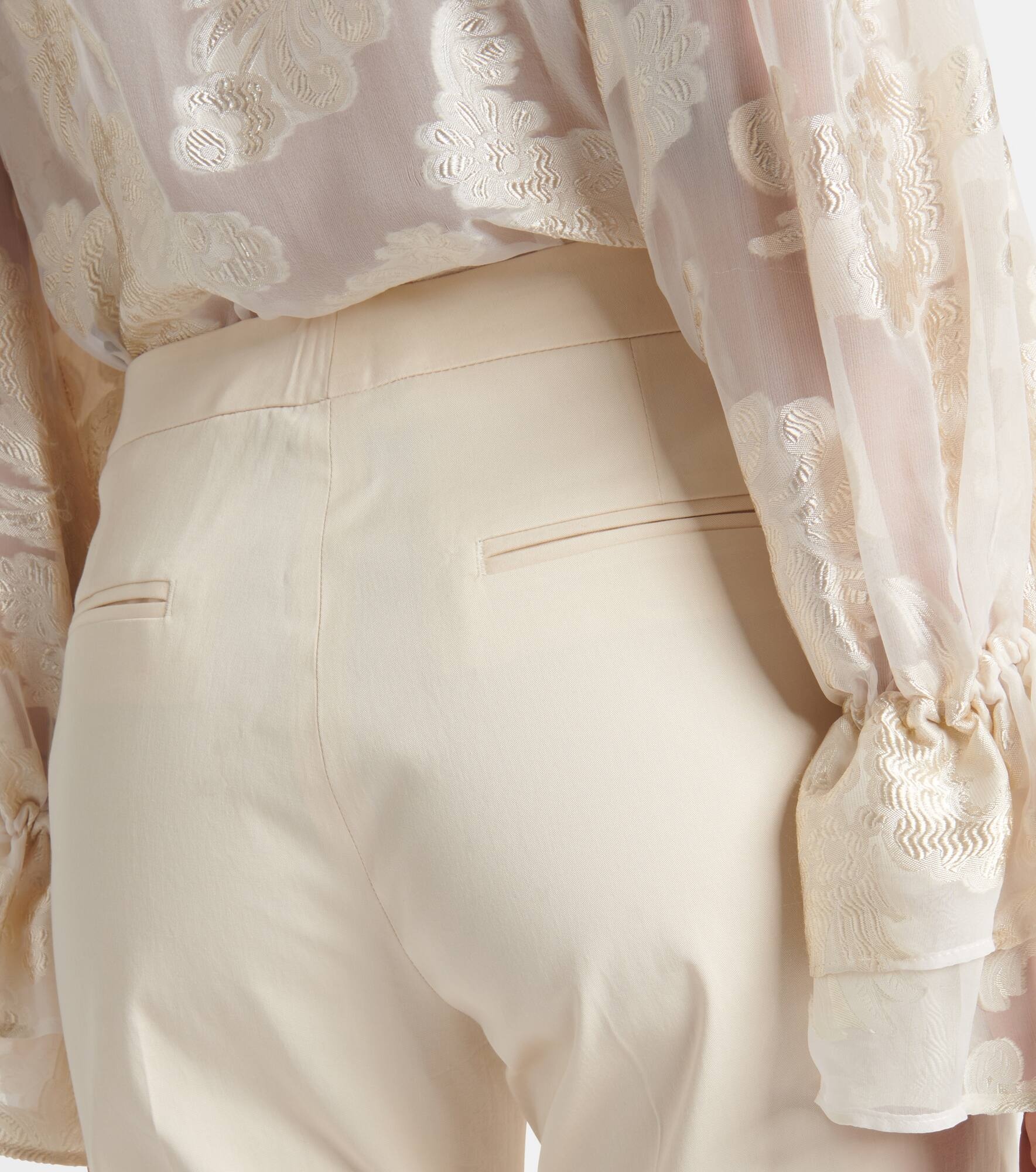 High-rise cotton-blend tapered pants - 5