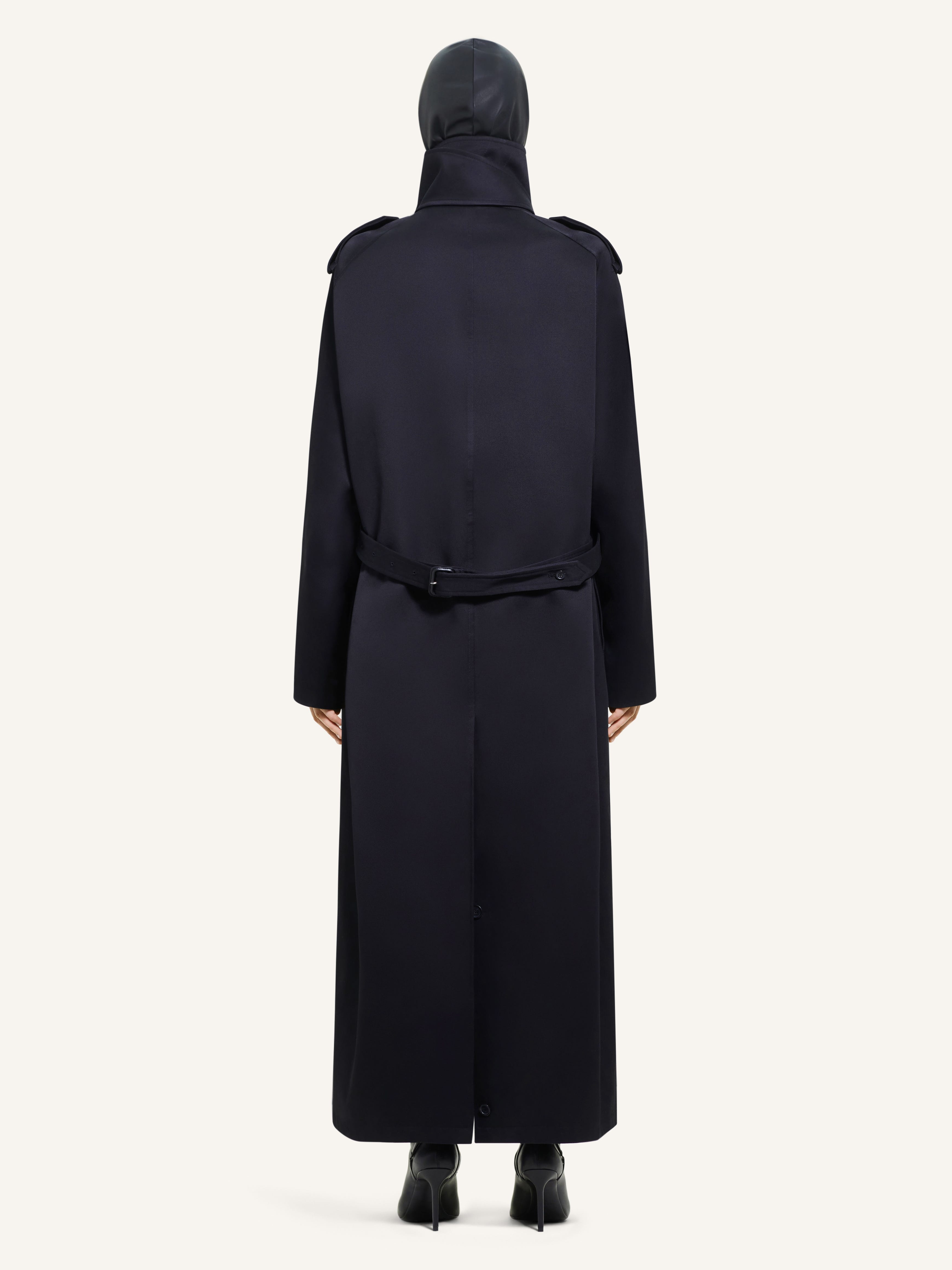 LONG OBLIQUE TRENCH COAT - 3