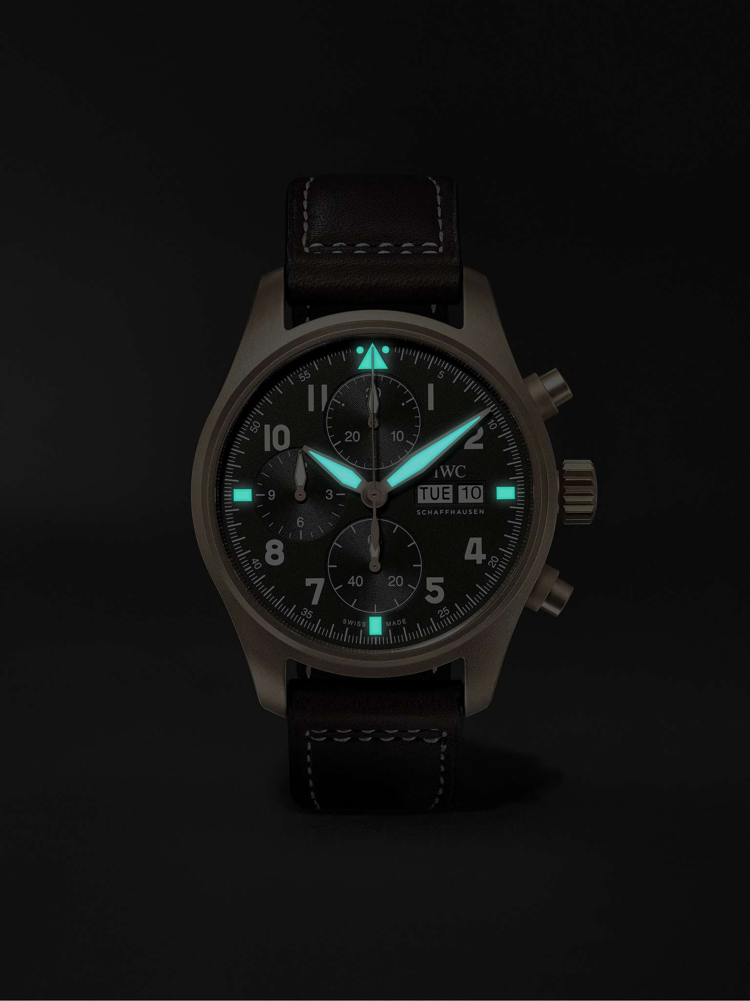 Pilot's Spitfire Automatic Chronograph 41mm Bronze and Leather Watch, Ref. No. IW387902 - 9