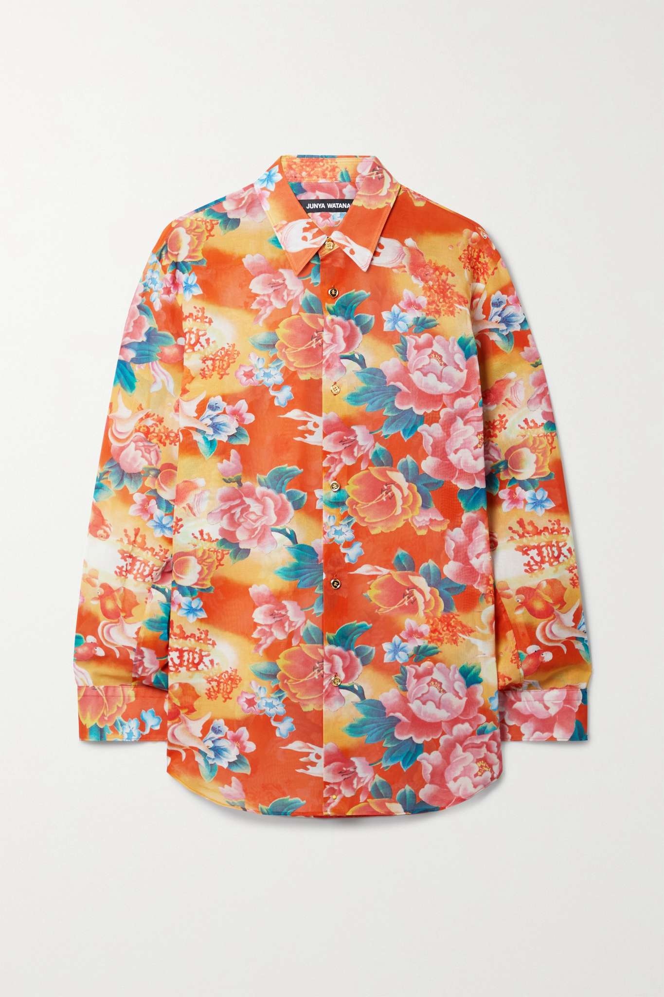 Floral-print cotton-voile shirt - 1