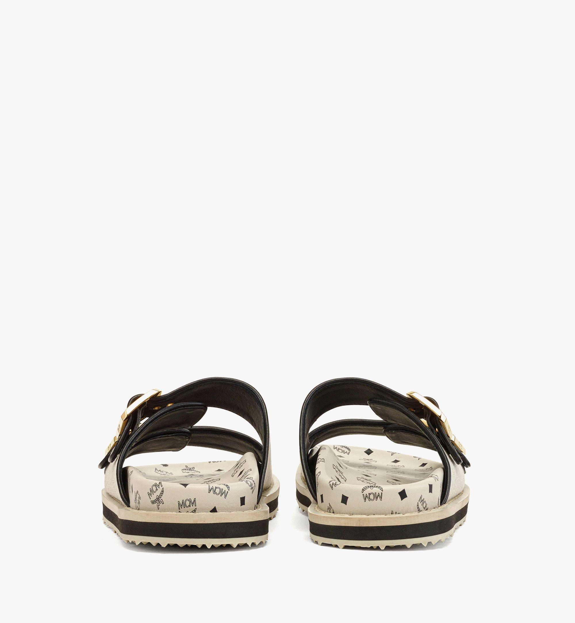 Sandals in Linen Leather Mix - 3