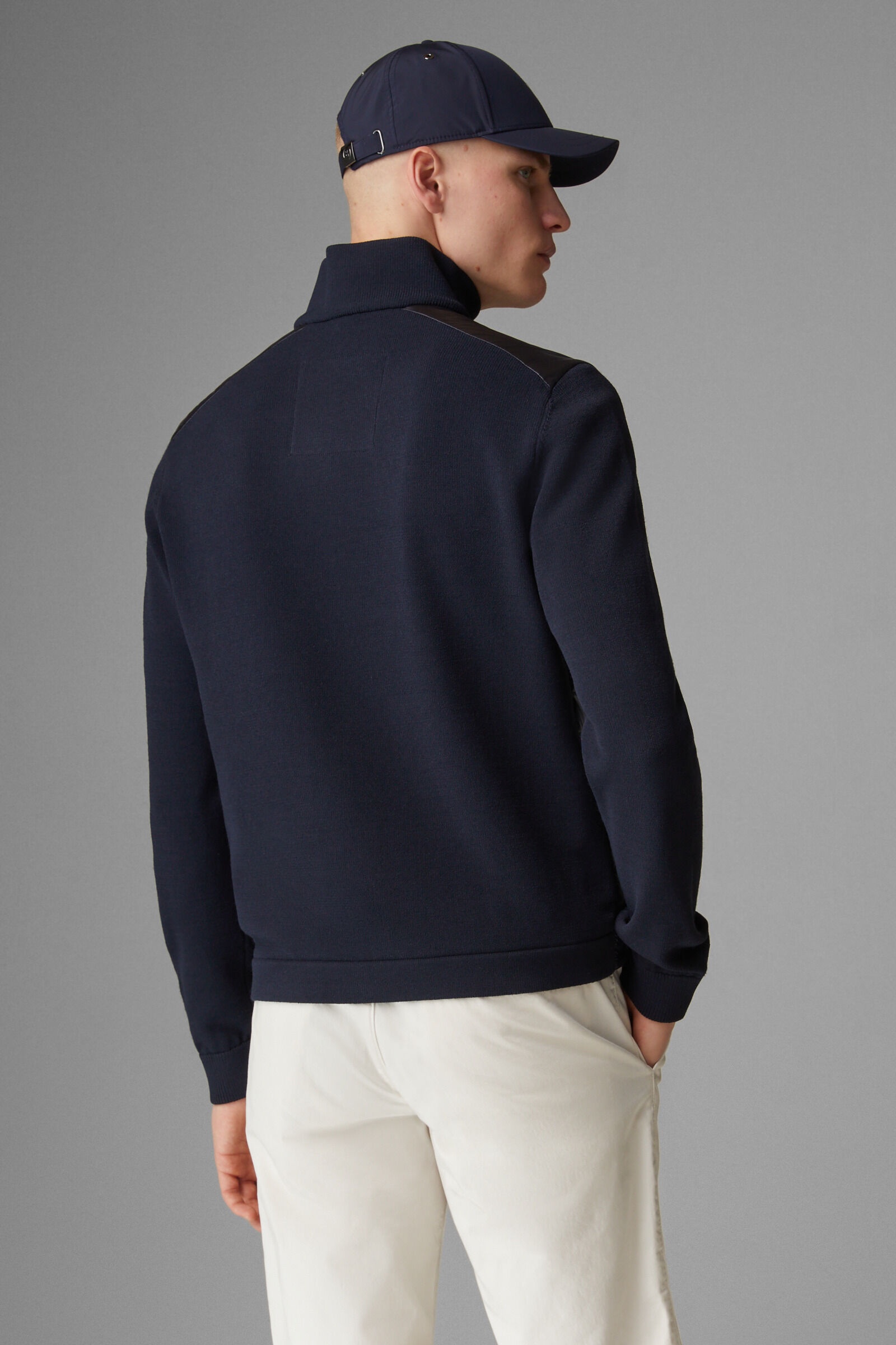 Alexio Down knit jacket in Navy blue - 3