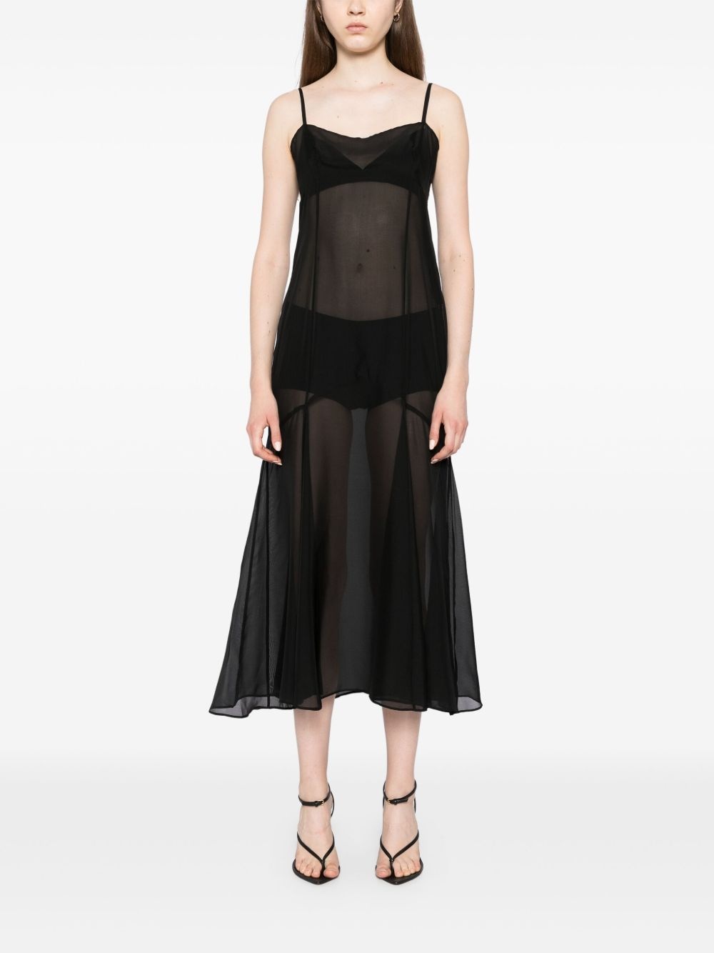 chiffon midi dress - 2
