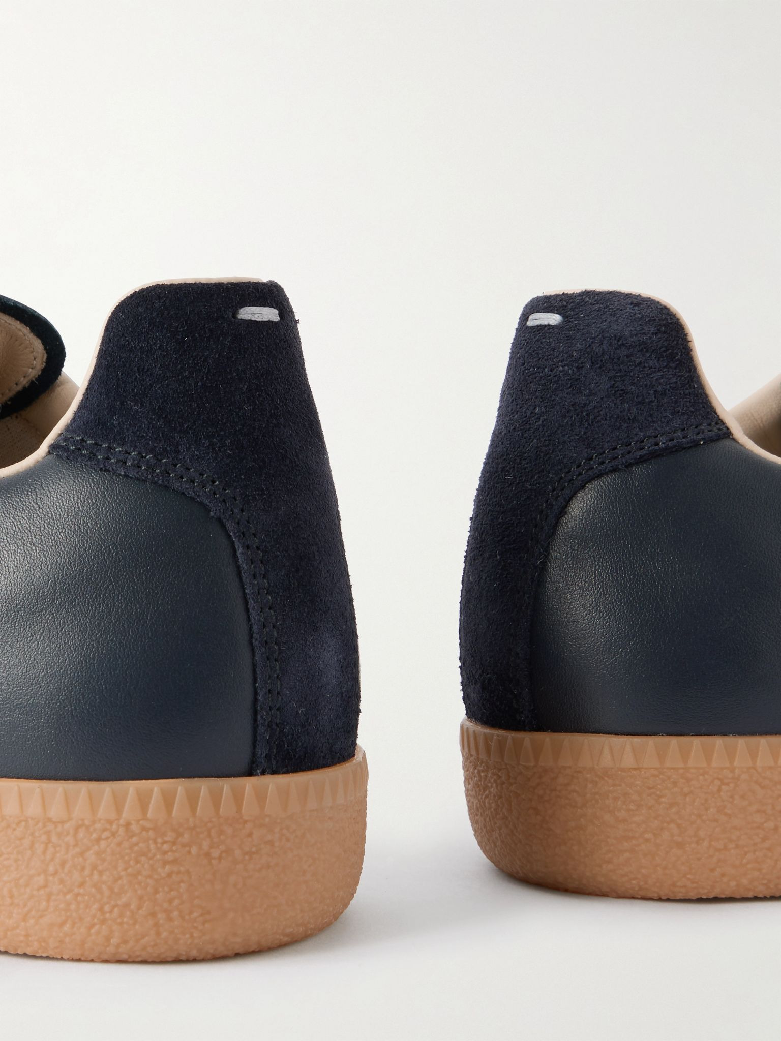 Replica Leather and Suede Sneakers Navy - 5