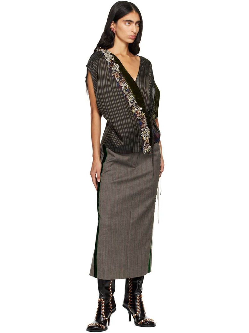 Dries Van Noten Brown Embellished Blouse outlook