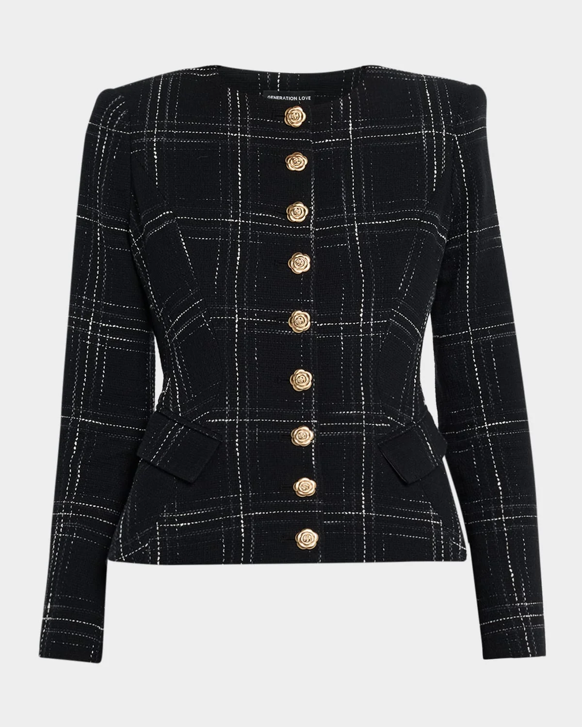 Ophelia Tweed Windowpane Jacket - 1