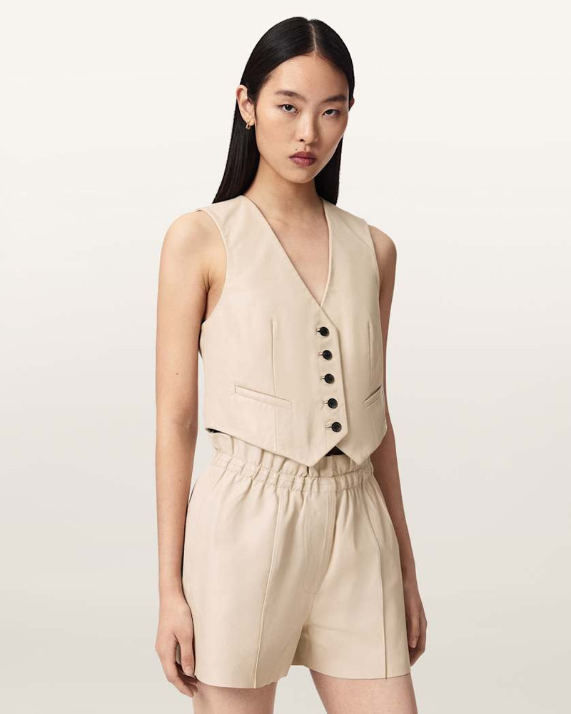 ALLSAINTS ARLA SLEEVELESS LEATHER VEST outlook