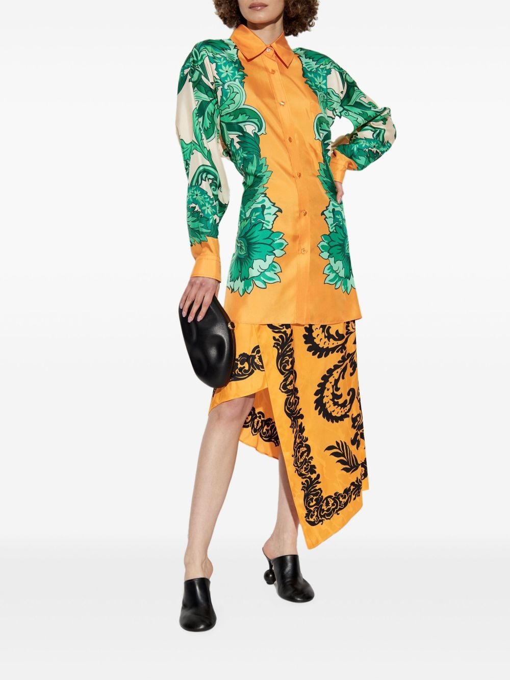floral-print asymmetric skirt - 2