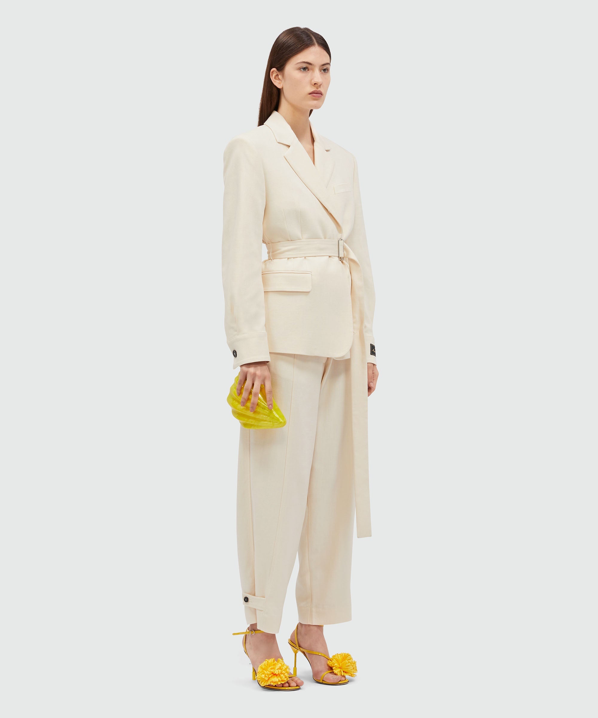 MSGM Tailoring ivory flamed canvas jacket - 4