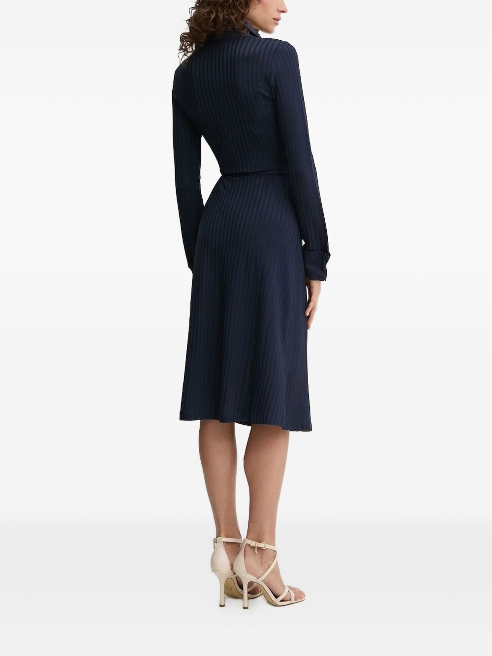 rib-knit wrap midi dress - 2