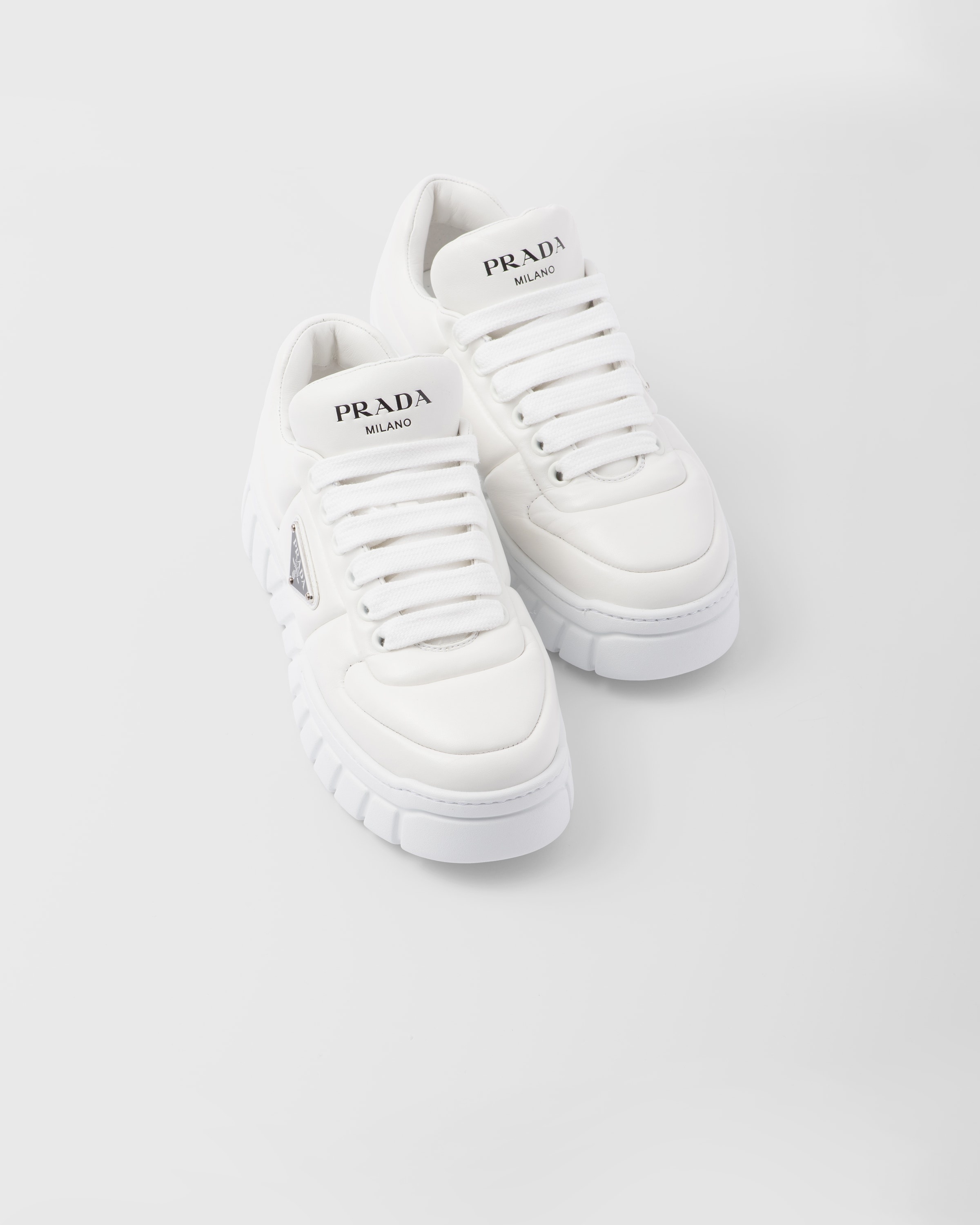 Padded nappa leather sneakers - 4