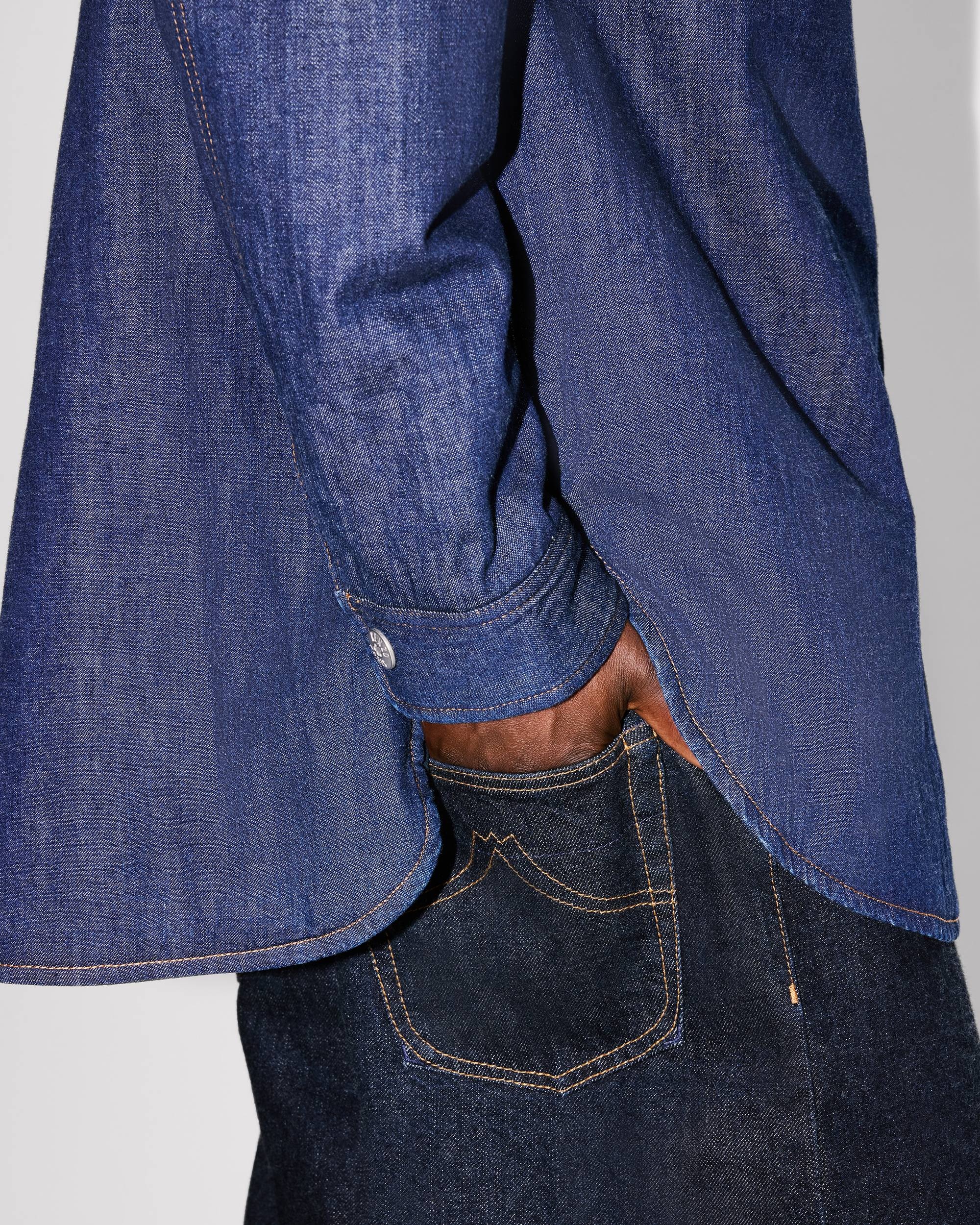Padded overshirt in Japanese denim - 8