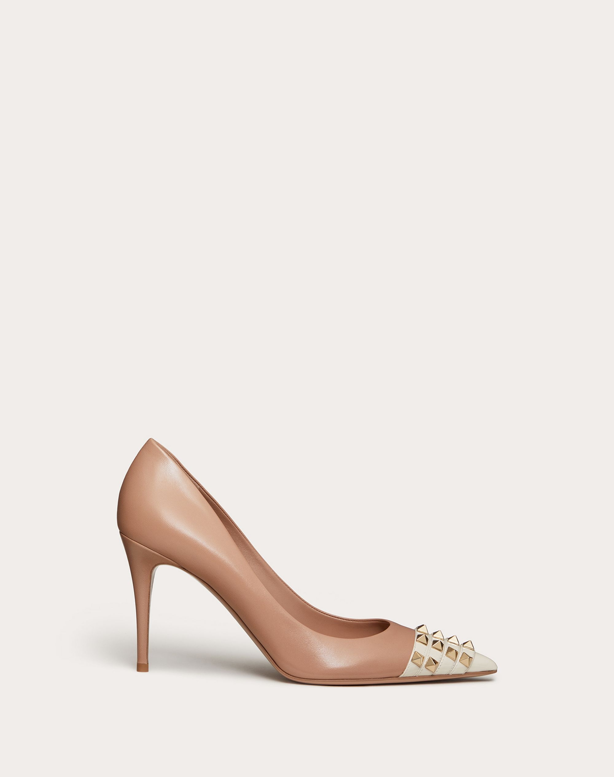 ROCKSTUD KIDSKIN AND PATENT-LEATHER PUMP 90 MM - 1