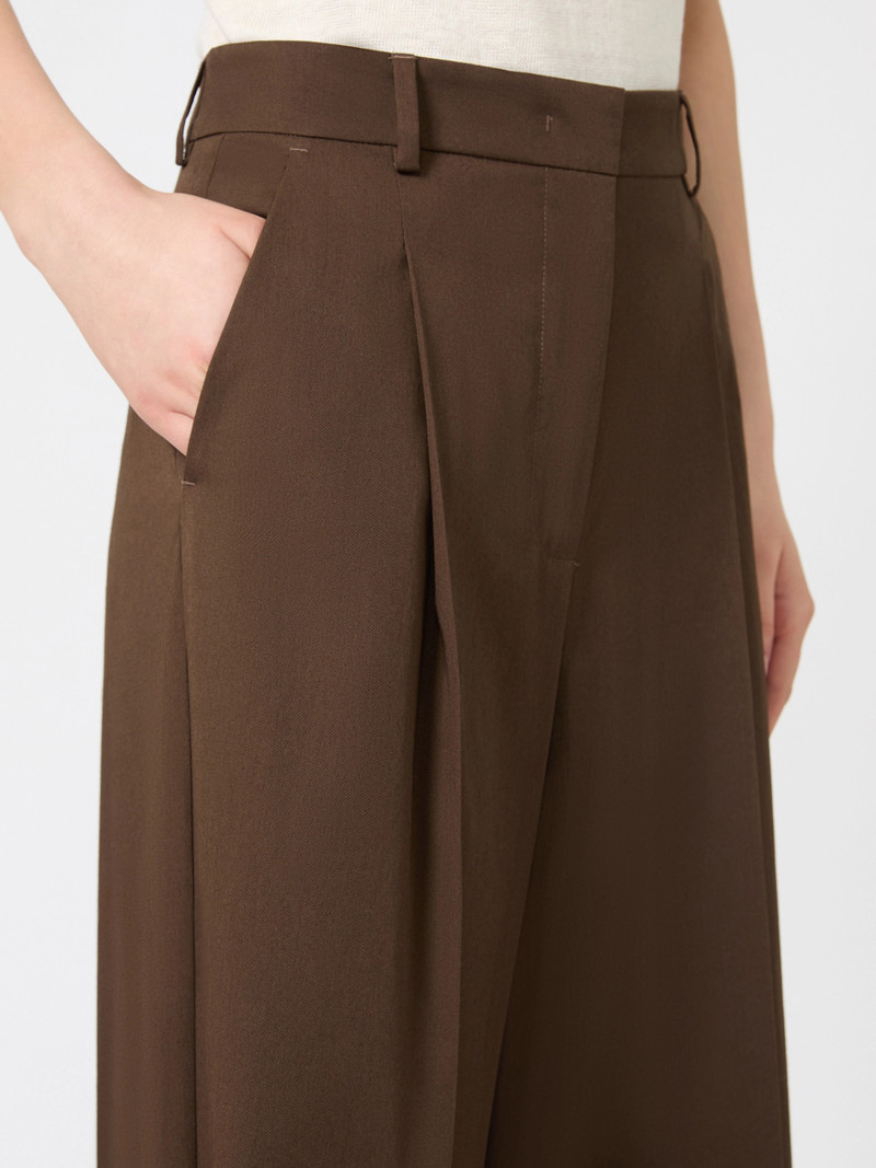BELLICO Stretch cotton gabardine trousers - CHOCOLATE 5