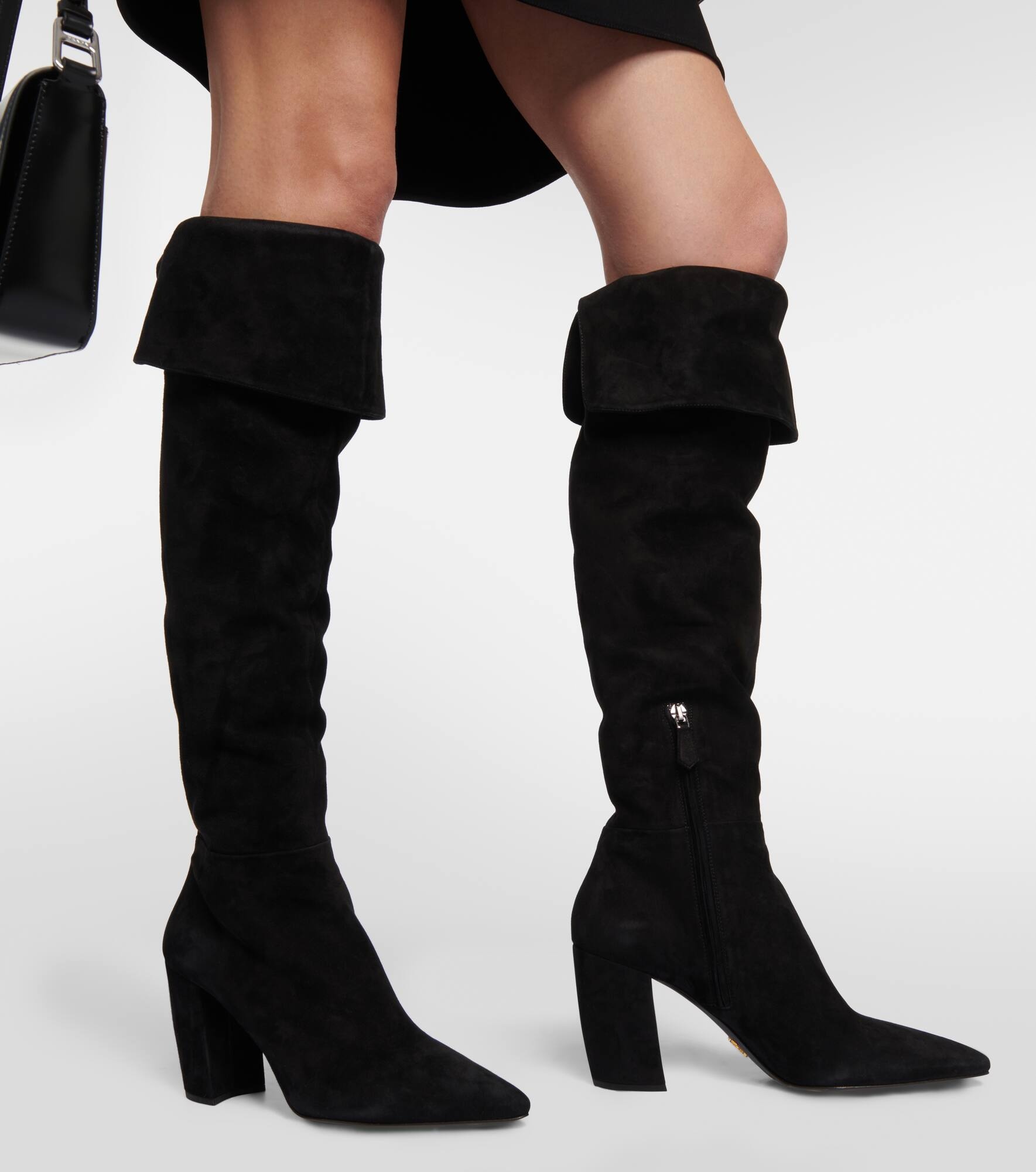 Suede over-the-knee boots - 7