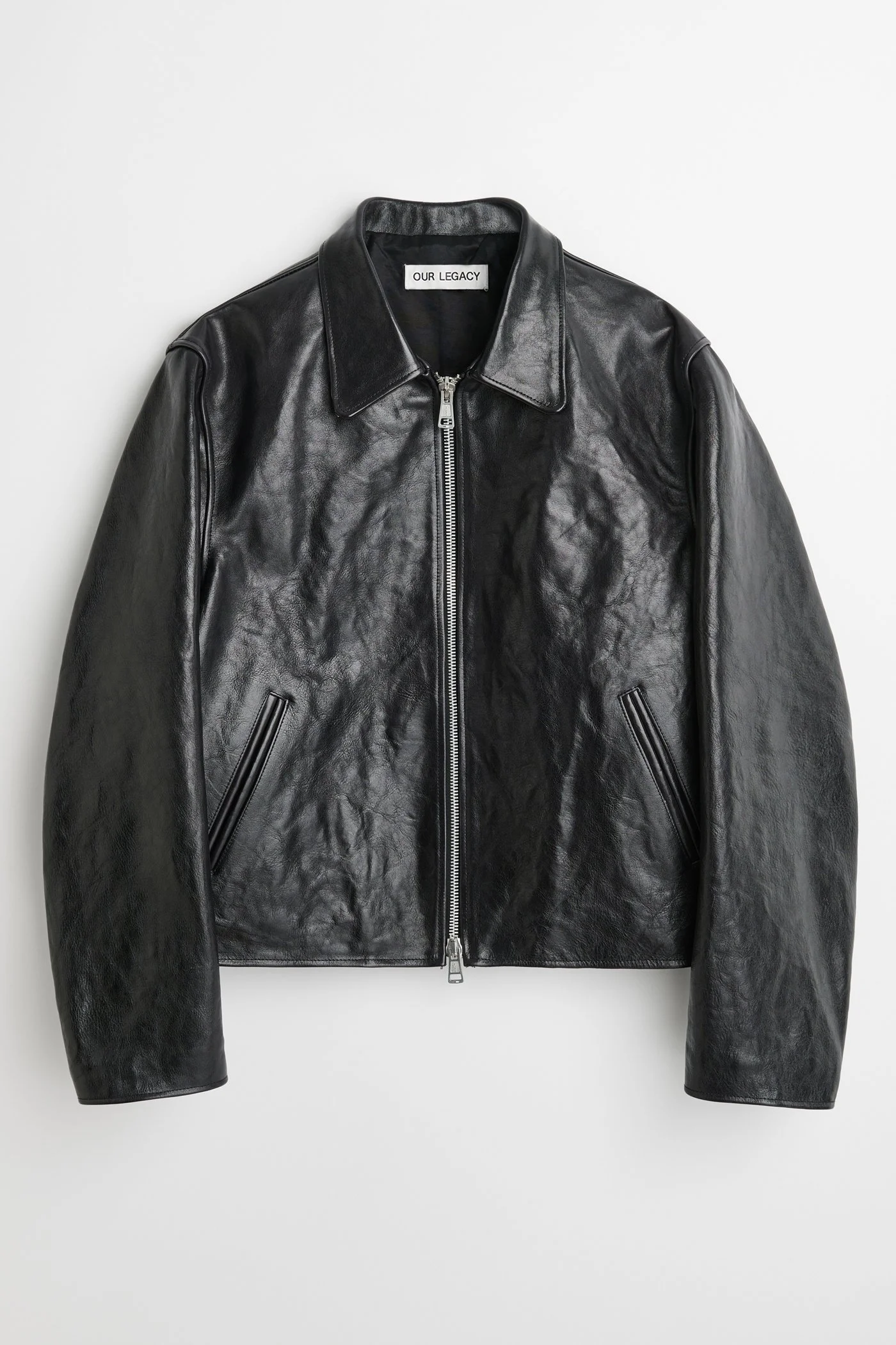 ジャケット・アウター Our Legacy MINI JACKET /BLACK/46 Our Legacy - Mini Jacket Top Dyed Black Leather