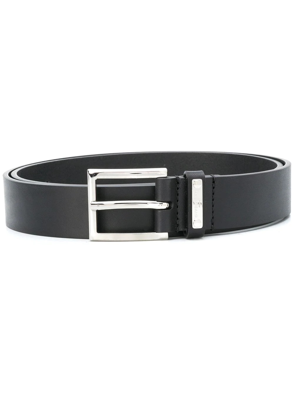 logo-embossed leather belt - 1