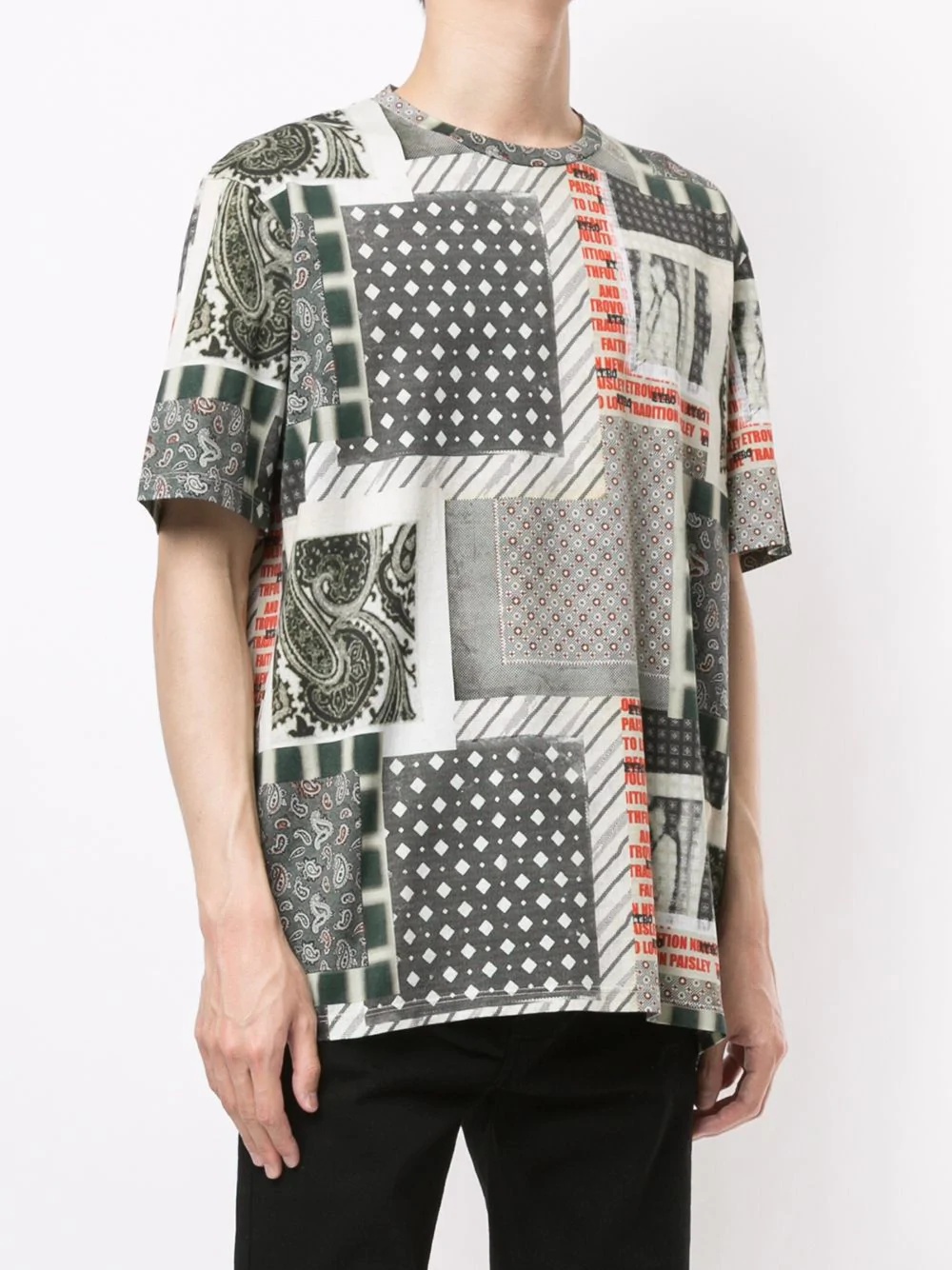 patchwork-print T-shirt - 3